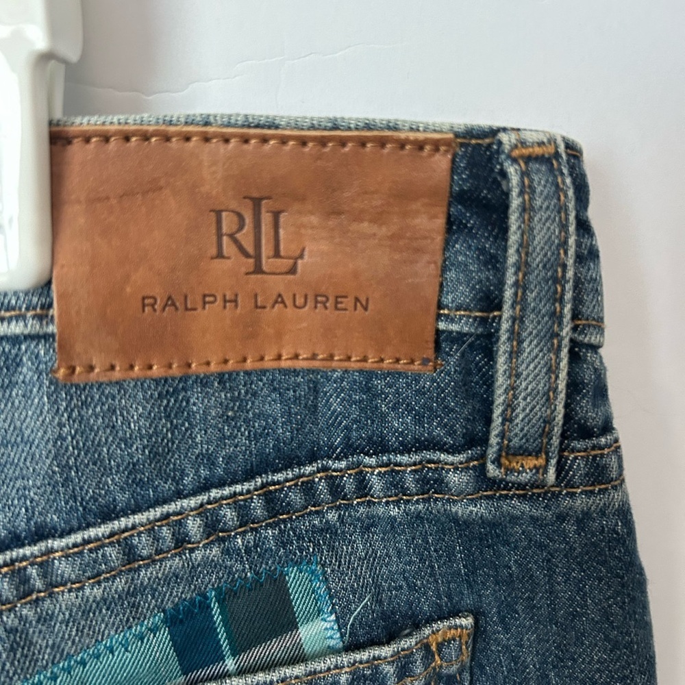 Lauren Ralph Lauren Patchwork Boyfriend Jeans Size 10 Black Label - Picture 7 of 12